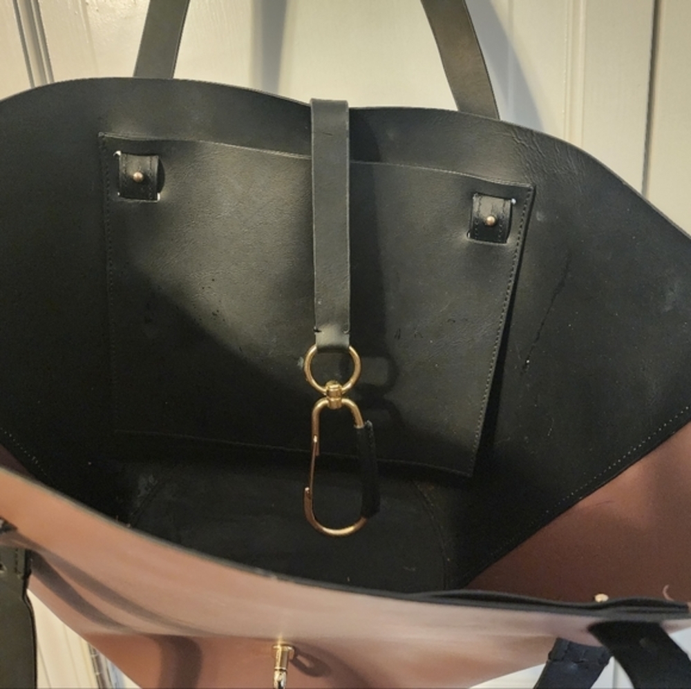 👜 Zac Posen Belay Large Colorblock Tote – French Roast & Black - Picture 13 of 16